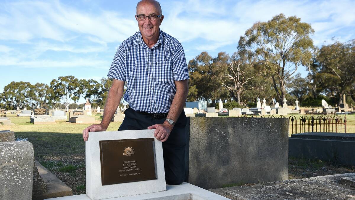 PROUD: John Collins found out two weeks ago he had a great uncle who fought in World War I, and has been looking for information since. His great uncle's resting place will be officially dedicated tomorrow. Picture: MARK JESSER