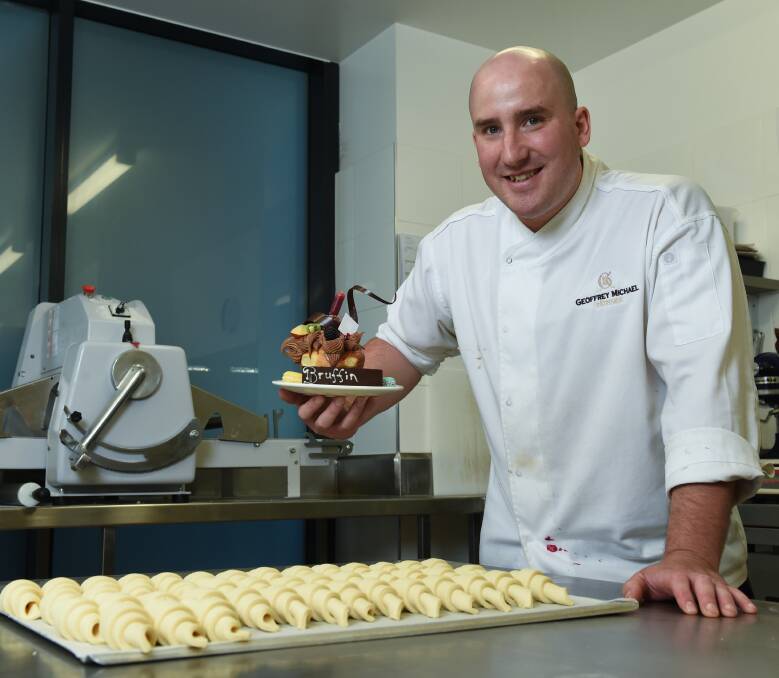 SWEET INDULGENCE: Albury's Geoffrey Michael puts his personal stamp on sweet pastry classics at his Dean Street patissier. The bruffin, a brioche muffin, changes in line with seasonal produce. Picture: MARK JESSER