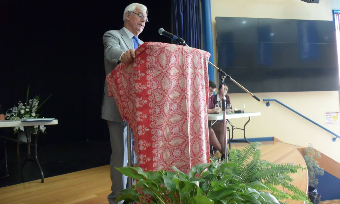 GUEST: Julian Burnside at the Rural Australians for Refugees national conference held on the Border last weekend. Mr Burnside adjudicated a schools debate at the event.