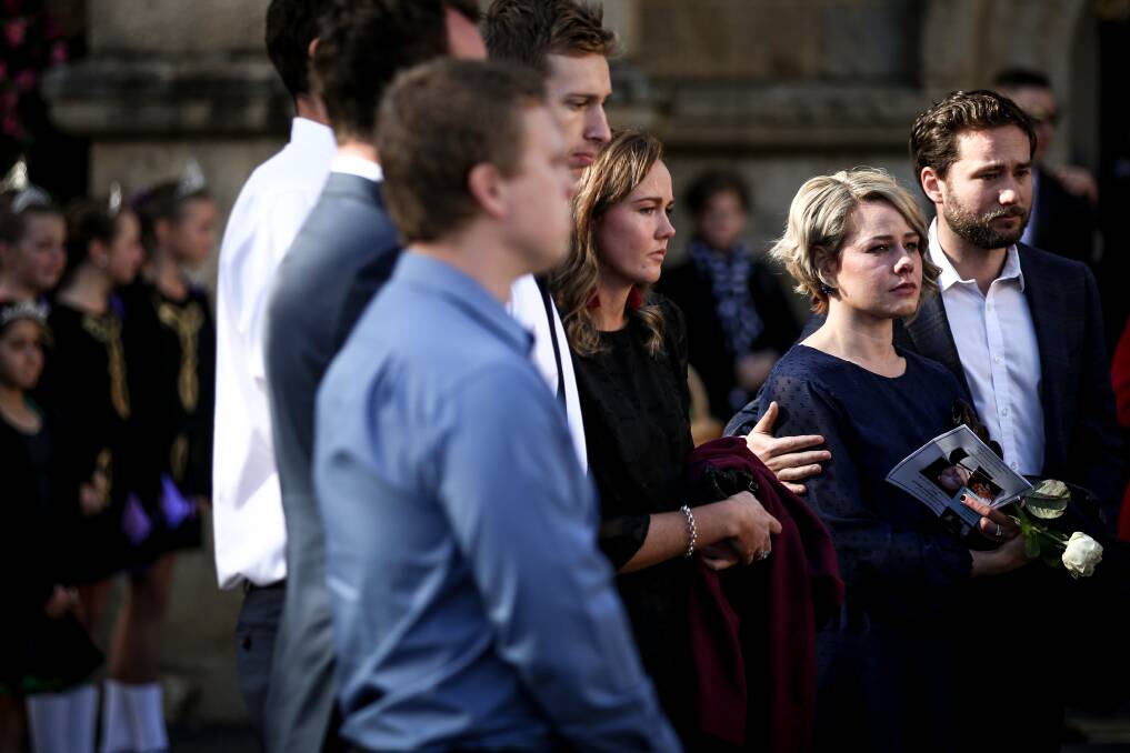 FINAL FAREWELL: Ben Pascall's sisters Samantha and Eliza. Picture: JAMES WILTSHIRE