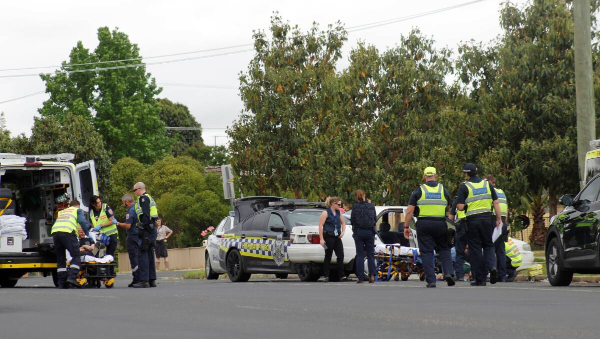 Lachlan Godfrey was arrested on Tuesday after crashing into a highway patrol car at slow speed on Mepunga Avenue, near the intersection of Phillipson Street. Picture: WANGARATTA CHRONICLE