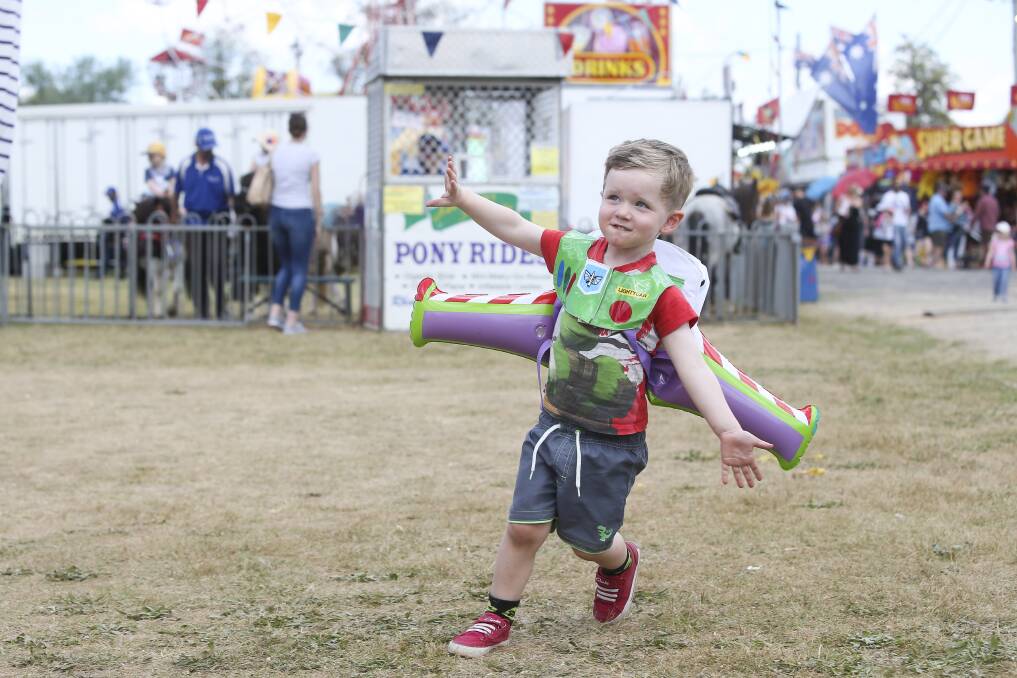 HAVING A BLAST: Tom McSwiney, 3, of Albury enjoys the 2016 Albury Show. This year, the show will not run on a Sunday, with increased offerings for Friday and Saturday.