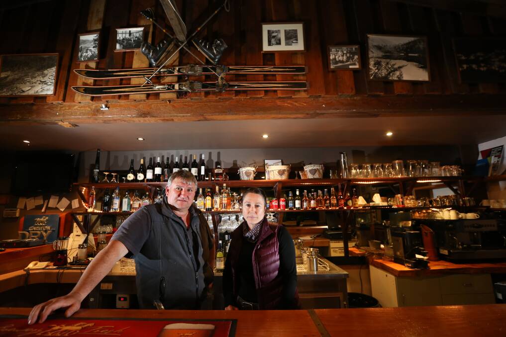 HOPEFUL: Mount Beauty's David Batson has just signed on to operate Bogong's tavern, and accomodation manager Kim McKeown says Bogong has potential. Picture: KYLIE ESLER
