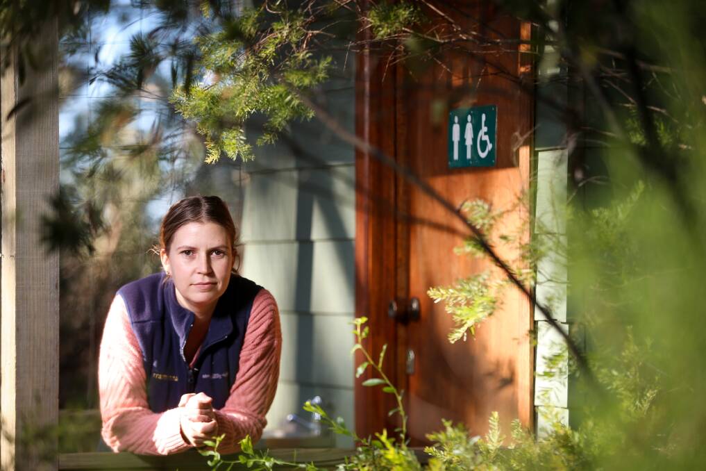 FUNDING WAIT: Wirraminna Environmental Education Centre senior project officer Stacee Bell says the centre is in need of funding to replace their single compost toilet with three cubicles. Picture: JAMES WILTSHIRE 