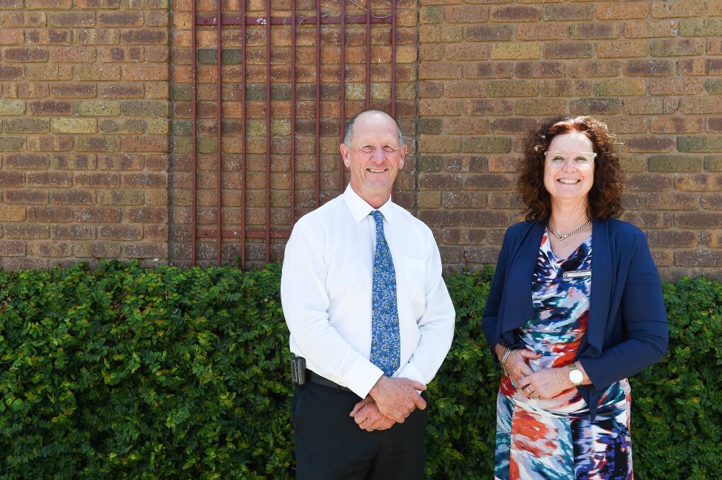 NEW SCOPE: Albury High School principal Darryl Ward and James Fallon principal Jenny Parrett say it's a new level of collaboration with agencies. Picture: MARK JESSER