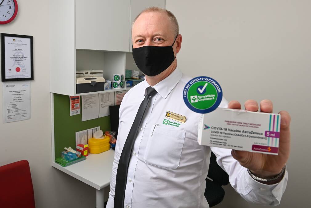 RUSH ON: Terry White Chemmart Lavington Square owner and pharmacist Jeff Nelson has seen a jump in people seeking vaccination ahead of requirements for vaccination.