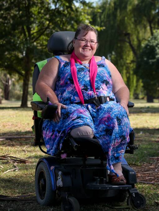 FRIENDLY FACE: Kylie Paull, who is known for spreading cheer around Christmas-time, needs help replacing her outdated, malfunctioning wheelchair. Picture: JAMES WILTSHIRE