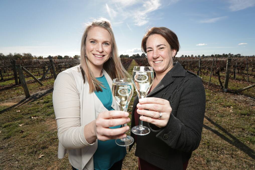 PLACE TO BE: Brown Brothers' Paige Schweizer and Alison Lloyd of the Wines of the King Valley are looking forward to the long weekend events. Picture: JAMES WILTSHIRE