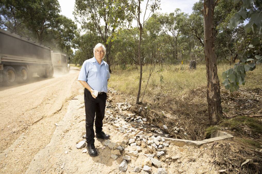 PROBLEMS: Shaw Street resident Ross Wheeler says the road needs to be better maintained by Albury Council and a lack of maintenance contributed to storm impacts. Picture: ASHLEY SMITH