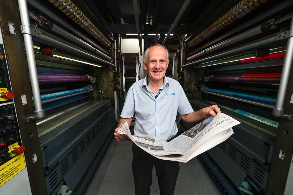 IT'S TIME: After 52 years working in newspaper printing, 47 of those years at The Border Mail, Wodonga's Frank O'Grady will retire at the end of December. Picture: MARK JESSER