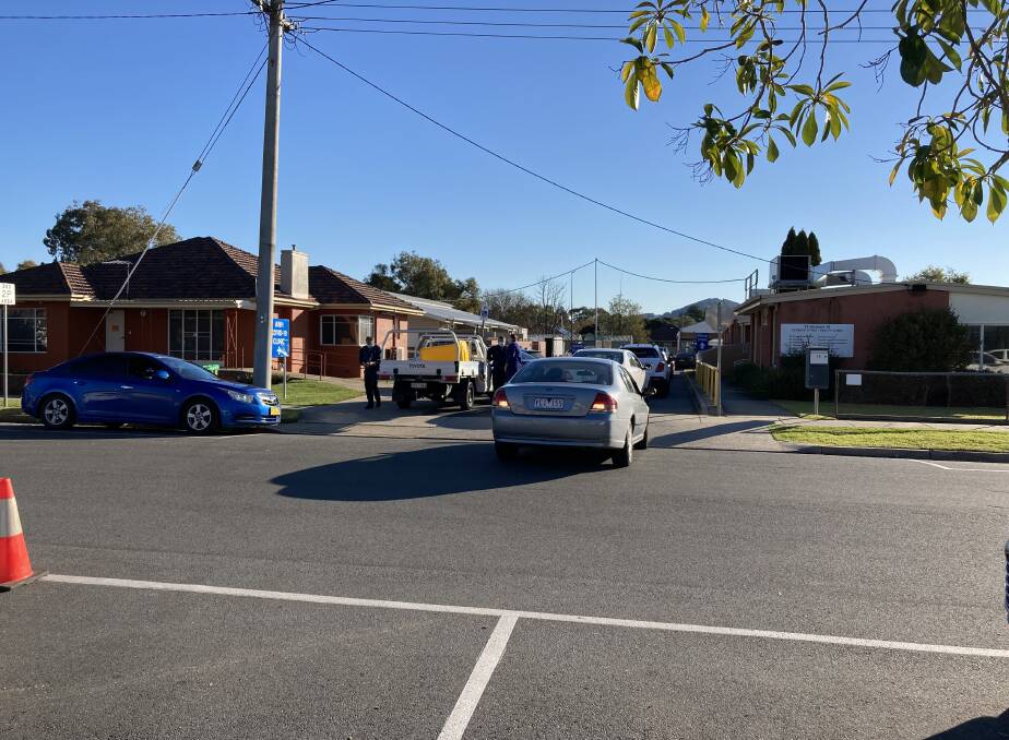 Drivers opted to get tested at other sites with lengthy delays at the Albury Wodonga Health drive-through clinic