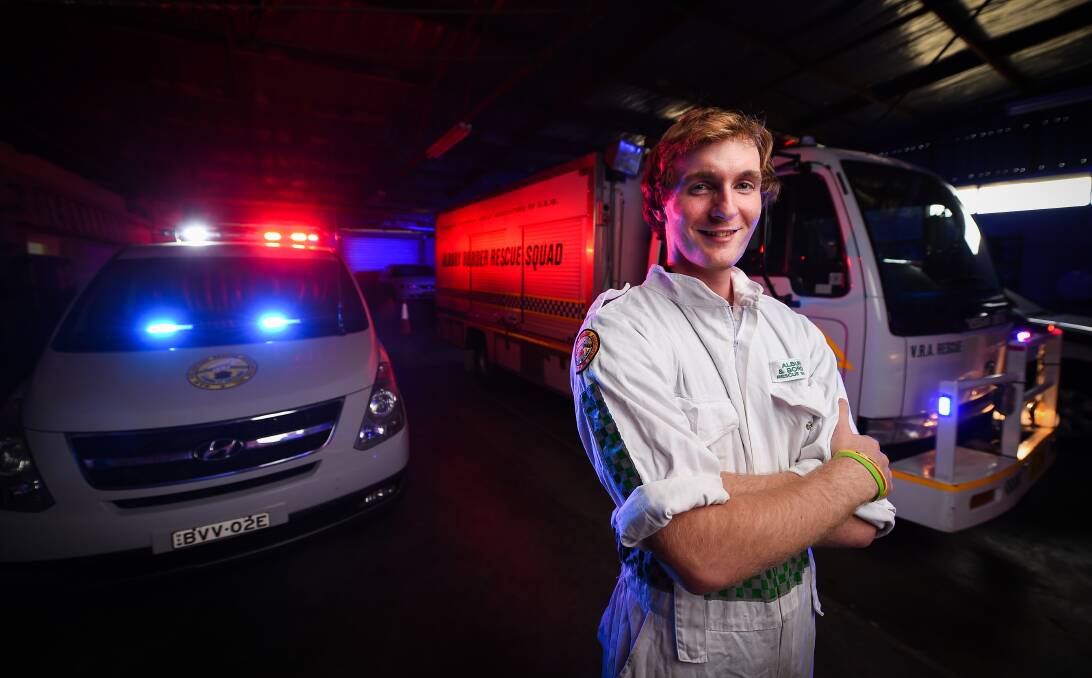 ON CALL: Josh Rickard, named Albury's Young Citizen of the Year, has been a member of the Albury Border Rescue Squad for two years. Picture: MARK JESSER