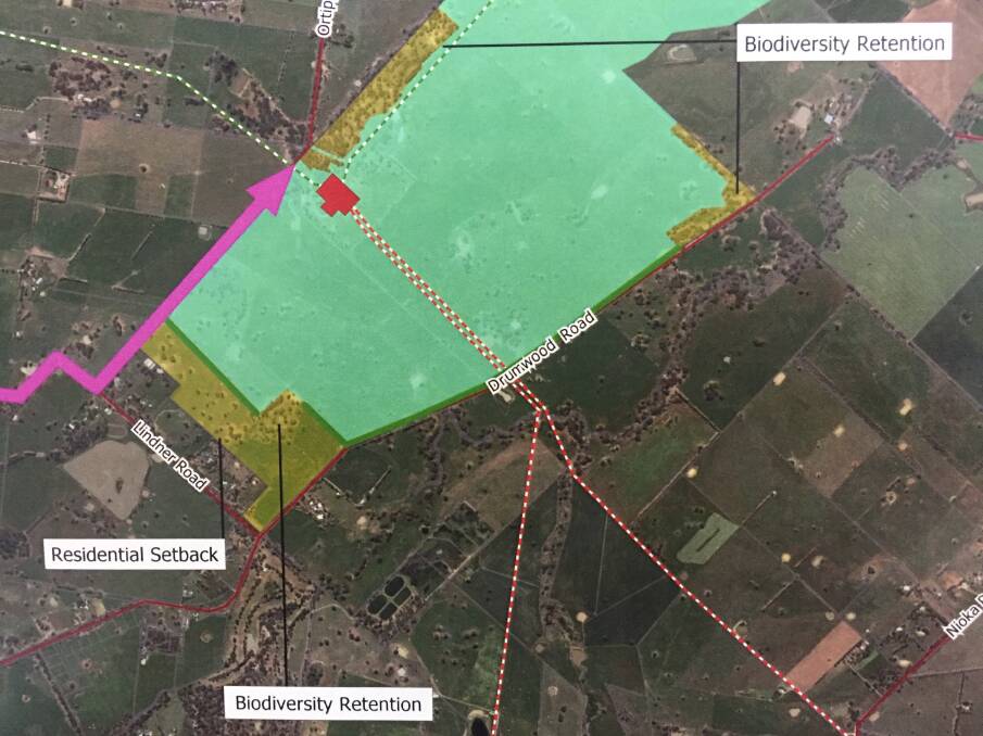 CONCERNS: Plans for the CWP Renewables "Glenellen Solar Farm" as at December last year. Murray Bartley's property is on Lindner Road and despite the proposed setback he is concerned about visual impact.