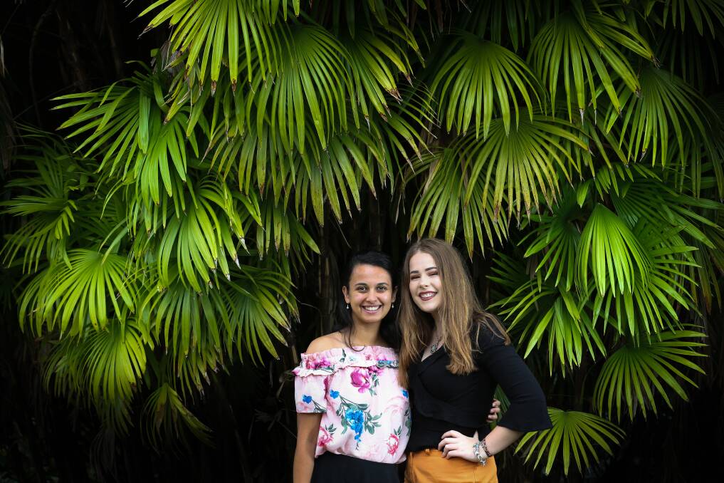 NOMINATED:  Sonali Kagithala, 17, and Isabella Percy, 17, are Zonta International Women's Day Young Women in Public Affairs nominees. Kate Johnston, who is studying at ANU, has also been nominated. Picture: KYLIE ESLER