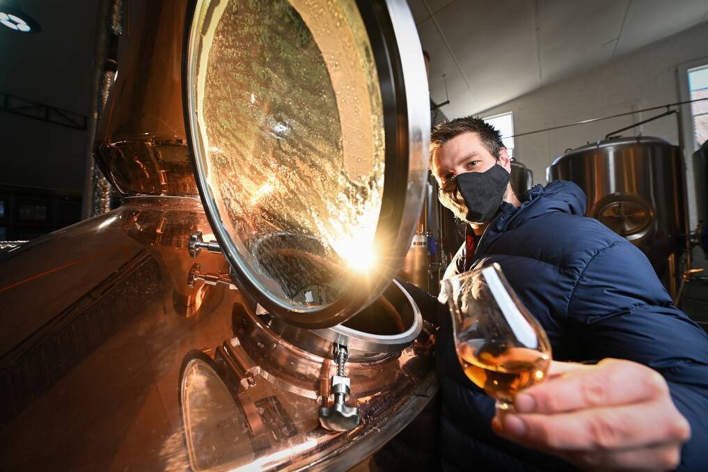STAYING SUNNY: Billson's Brewery owner Nathan Cowan has worked on business improvements during lockdown, including a new 3600-litre copper still. Picture: MARK JESSER