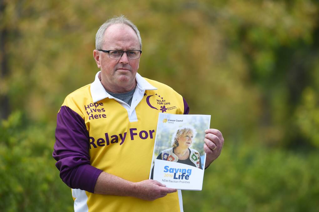 CALL FOR ACTION: Border Relay For Life chairman Peter Whitmarsh supports a Cancer Council NSW election campaign for more lymphoedema services. Picture: MARK JESSER