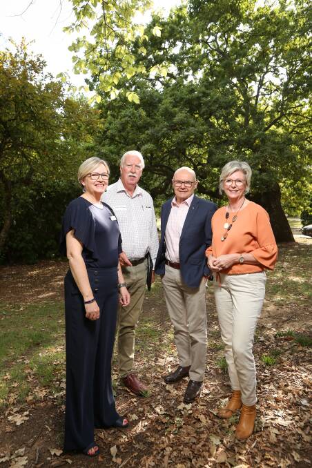 SHARING: Susan Benedyka led the bushfire forum in Beechworth, addressed by Patrick McNamara, Ken Lay and Helen Haines. Picture: JAMES WILTSHIRE