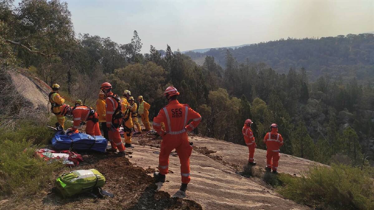 ON SCENE: Many people were involved in the rescue operation. Picture: SES