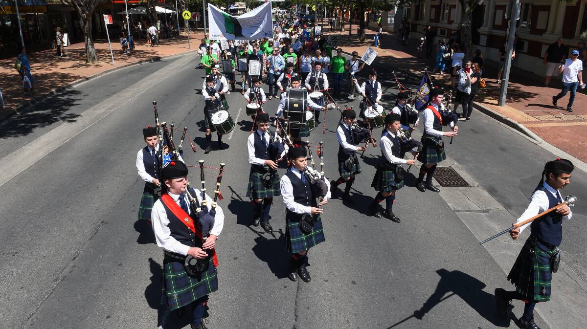 LONG HISTORY: The Scots School Albury Pipe Band, synonymous with the school, once was at risk of folding. 
