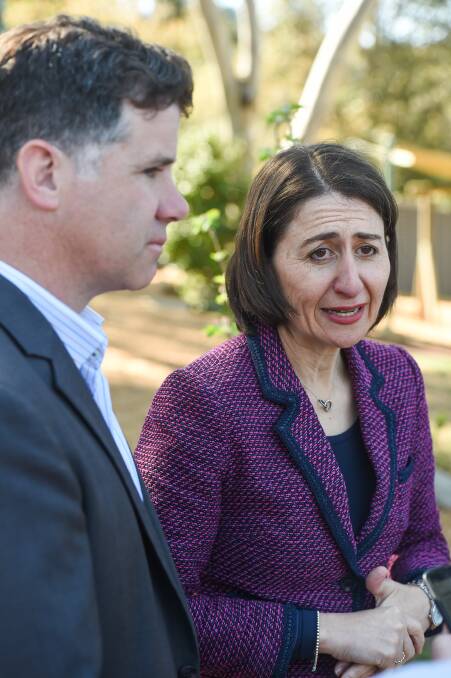 FIRST VISIT: NSW Premier Gladys Berejiklian, at the invitation of MP Justin Clancy, is visiting Albury for the first time since she closed her state's border with Victoria.