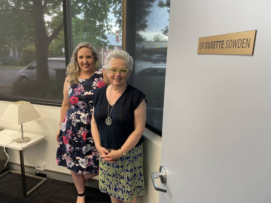 MOVING ON: Clinical and forensic psychologist Susette Sowden saw her last patient in Albury last week, and was given a send-off by her practice manager, Bernadette, whose last name has not been disclosed for safety reasons.
