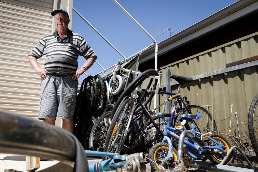 DISAPPOINTED: St Stephen’s Uniting Church property manager Col Fitzmaurice wants to help the thieves who stole donated, restored bikes. Picture: JAMES WILTSHIRE