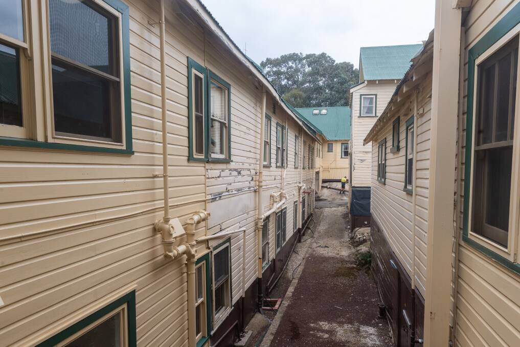 IN NEED: It is clear where previous restorations of the Mount Buffalo Chalet have finished. Federal funding of $3 million will go to further conservation works.