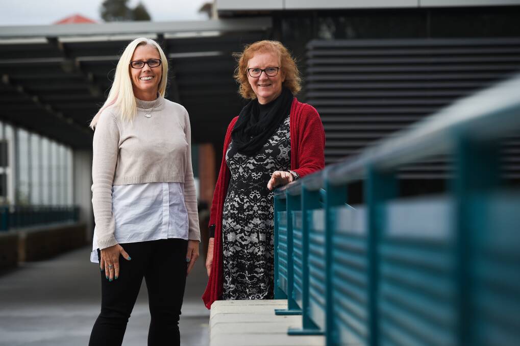 COURSE OPEN: Wodonga TAFE Community Services and Health director Fiona Maher and Community Services and Health team leader Julie Fry have begun taking enrolments for Introduction to the NDIS. Pictures: MARK JESSER