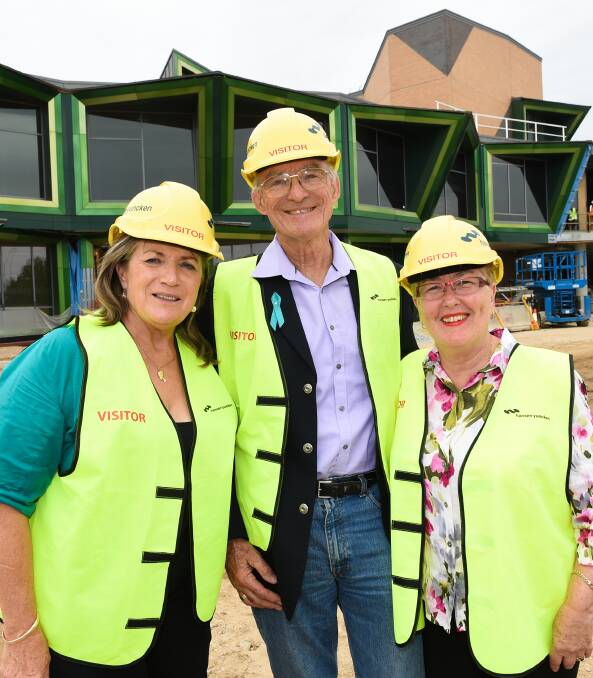 ON TRACK: Border Ovarian Cancer Awareness Group president Heather Watts with committee members Dr Pieter Mourik and wife Elizabeth. Picture: MARK JESSER