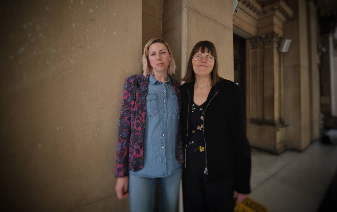 STORY TO SHARE: Katie Horneshaw and Mary Pershall, Anna Horneshaw's sister and mother, spoke at the Mental Health Royal Commission. Pictures: LUIS ENRIQUE ASCUI 