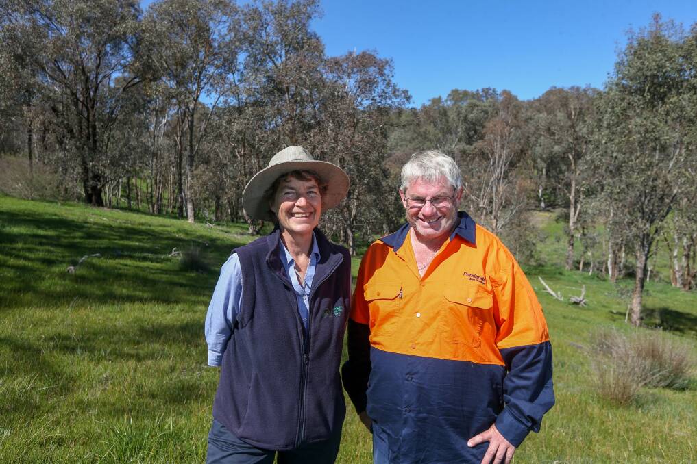 MAKING CHANGE: Wodonga Urban Landcare Network has received an award and facilitator Anne Stelling says more activities, like the walk held with Parklands ranger Danny Jones, will take place. Picture: TARA TREWHELLA