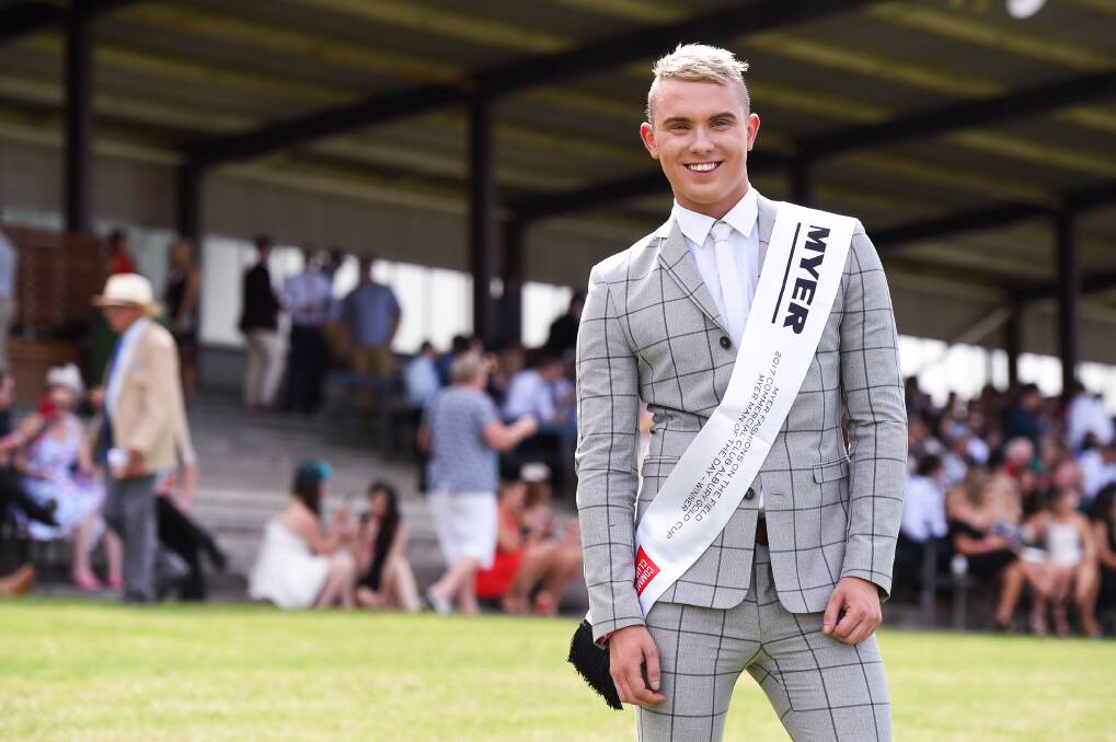DOUBLE WIN: Albury's Brodie Stephens won the Myer Gentleman of the Day with another affordable but stylish suit from yd. He was shocked to again take home the title for the second year in a row. Pictures: MARK JESSER