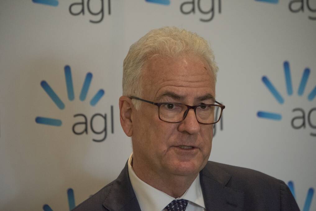 AGL's Graeme Hunt speaks to the media after the AGM in Melbourne. Picture: Jesse Marlow