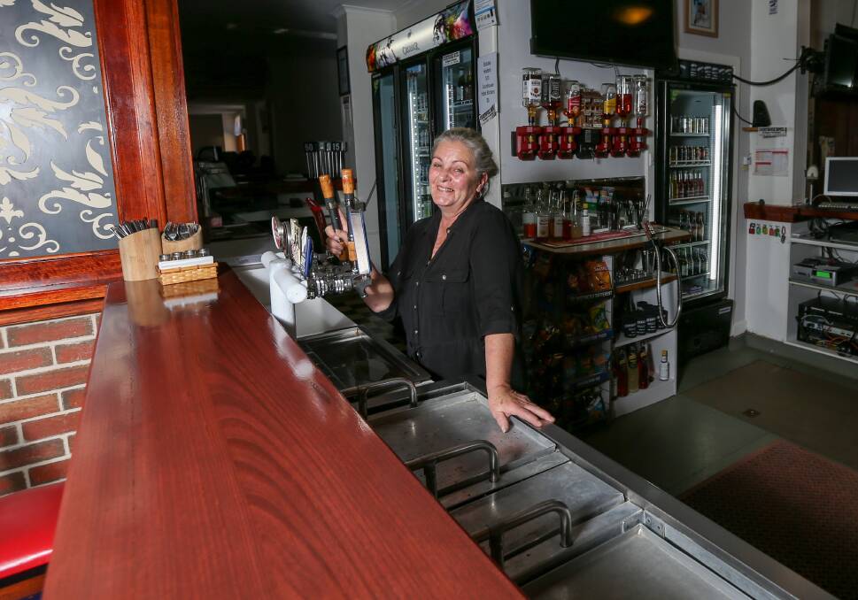 BACK ON: Publican Donna Cadman is excited to be able to welcome back regulars at the Corryong Courthouse Hotel after six months. Picture: TARA TREWHELLA