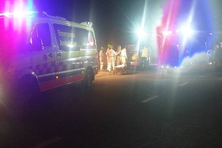 Emergency services responded to a serious crash on Urana Road in Jindera. Picture: ALBURY VRA