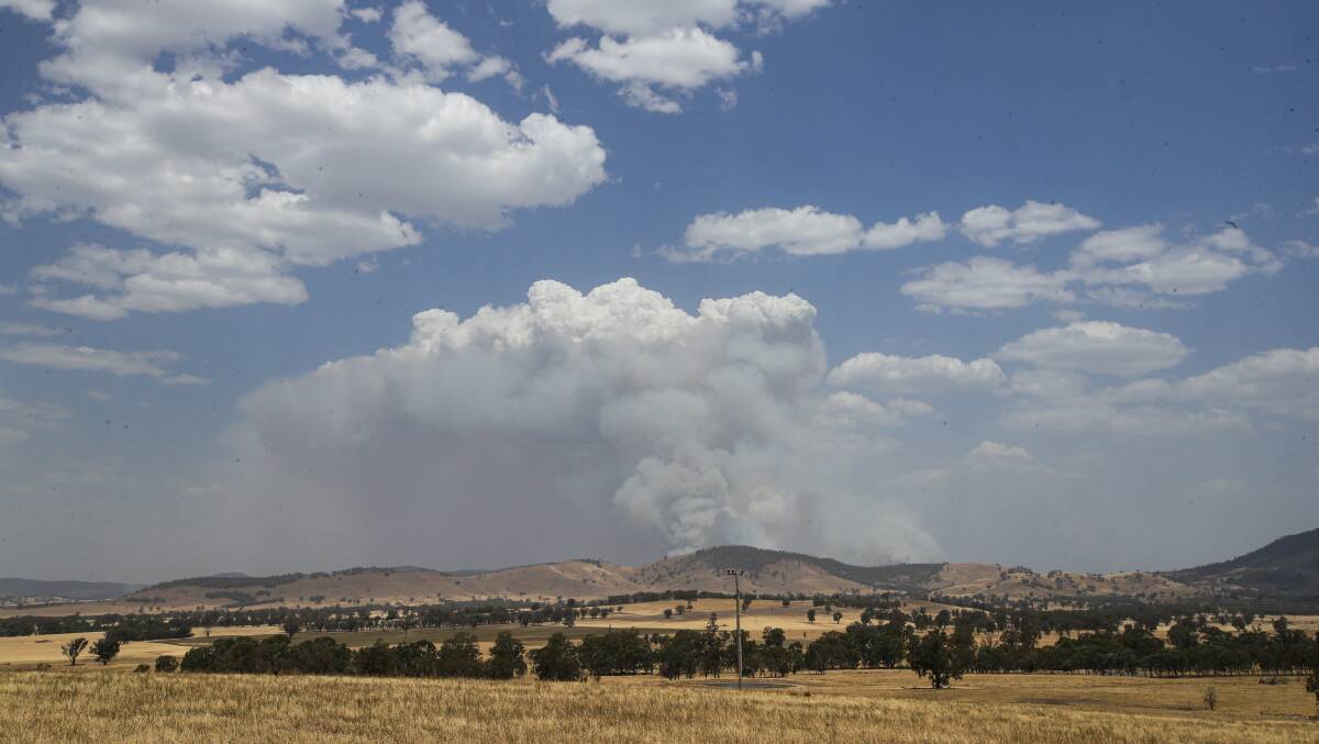 Smoke from bushfires on January 4. Picture: JAMES WILTSHIRE