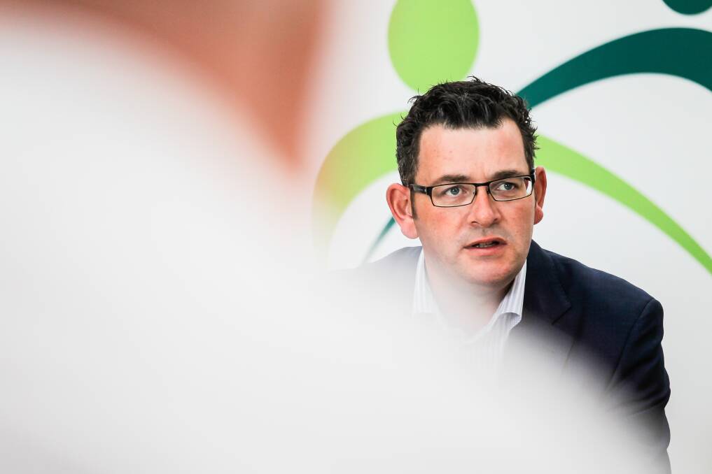 Premier Daniel Andrews talking about ice at Gateway Health Wangaratta in 2015. His government will establish a drug and alcohol rehabilitation facility in the city.