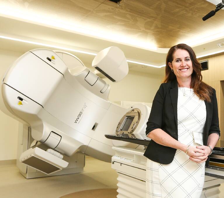 NEW: GensisCare radiation oncology centre Albury Wodonga centre leader Paula Fraser with the linear accelerator.