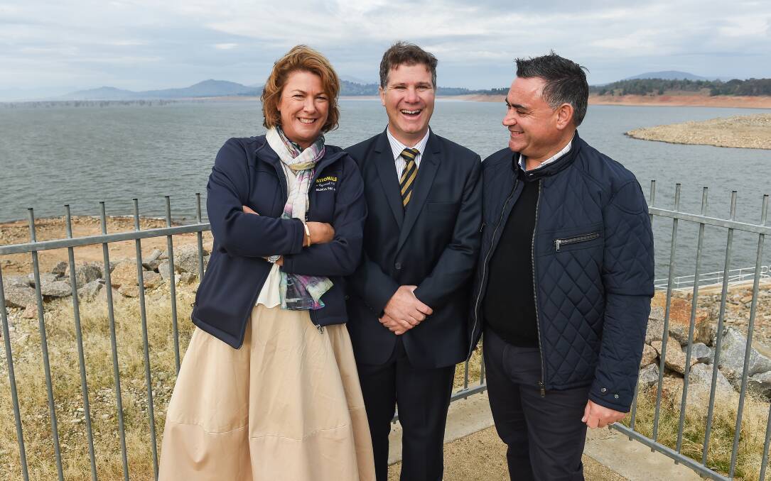 SHIFT: Nationals MP Melinda Pavey, pictured in 2019 with Albury MP Justin Clancy and former Deputy Premier John Barilaro, has been removed from the NSW Cabinet.