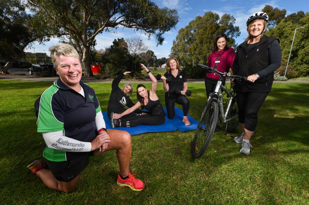 The Wangaratta community has won an Australia Fitness Award for its success in the Walk to School program. Appin Park Primary School's Wendy Martin, with YMCA's Susan Ussher, Mel Paul, Maree Warnett, Wangaratta Council's Projects and recreation officer Monique Hillenaar and YMCA's Trish Storer were among those involved. Picture: MARK JESSER