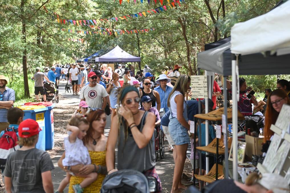 SIGHTS: At least 3000 people meandered the Yindyamarra Sculpture Walk on Sunday. About 70 vendors were set up across the trail, showcasing products, food and culture.