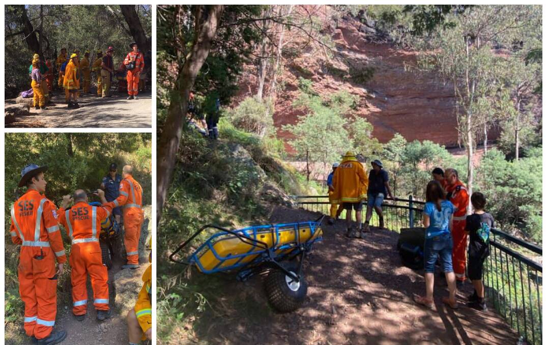 Multiple SES units attended Paradise Falls in Cheshunt yesterday. Pictures: WANGARATTA SES