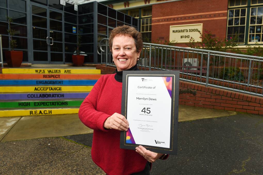CONTRIBUTION: Merrilyn Dews has been recognised for 45 years as a teacher, most recently at Wangaratta Primary School. Picture: MARK JESSER