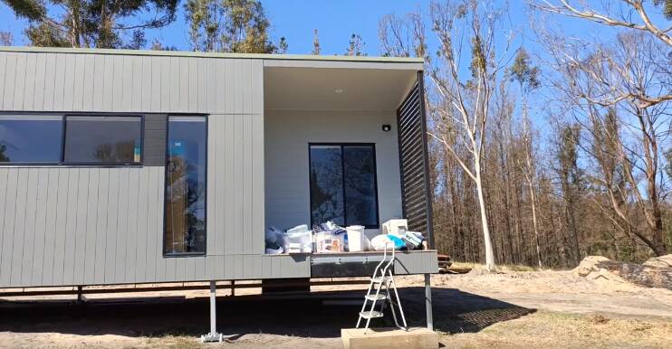 An example of the short-term modular housing that has been delivered by GIVIT, a charity partner of Bushfire Recovery Victoria.