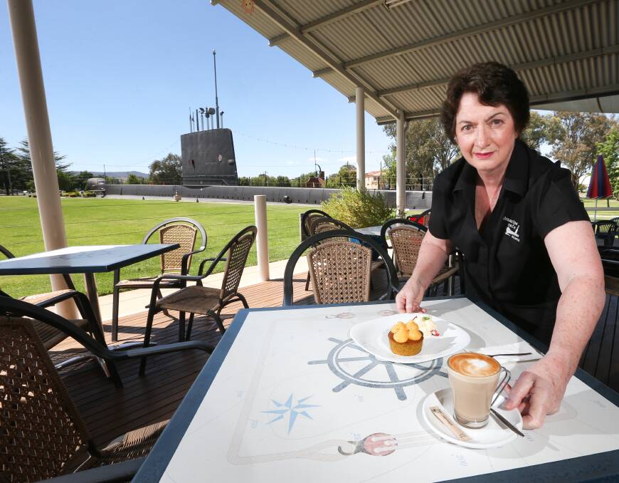 ASSET: Submarine Cafe owner Helen Thompson is among the business owners eager to see the Holbrook attraction better utilised by council reinstating paid staff to run the related museum on weekends. Picture: KYLIE ESLER