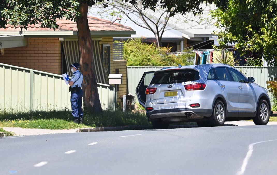 CHECKS: NSW Police appeared to be conducting COVID compliance checks at households in the Lavington area on Sunday. Picture: MARK JESSER