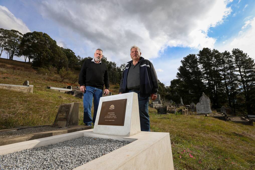 This grave in Mitta has been marked after 50 years to recognised a war veteran's service. Picture: JAMES WILTSHIRE