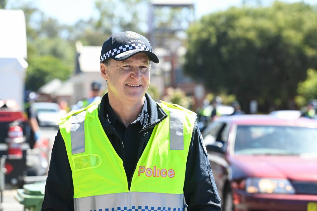 VicPol Chief Commissioner Shane Patton says the hard border at Wodonga he visited in December works well, but so does roving patrols and number plate recognition. Picture: MARK JESSER