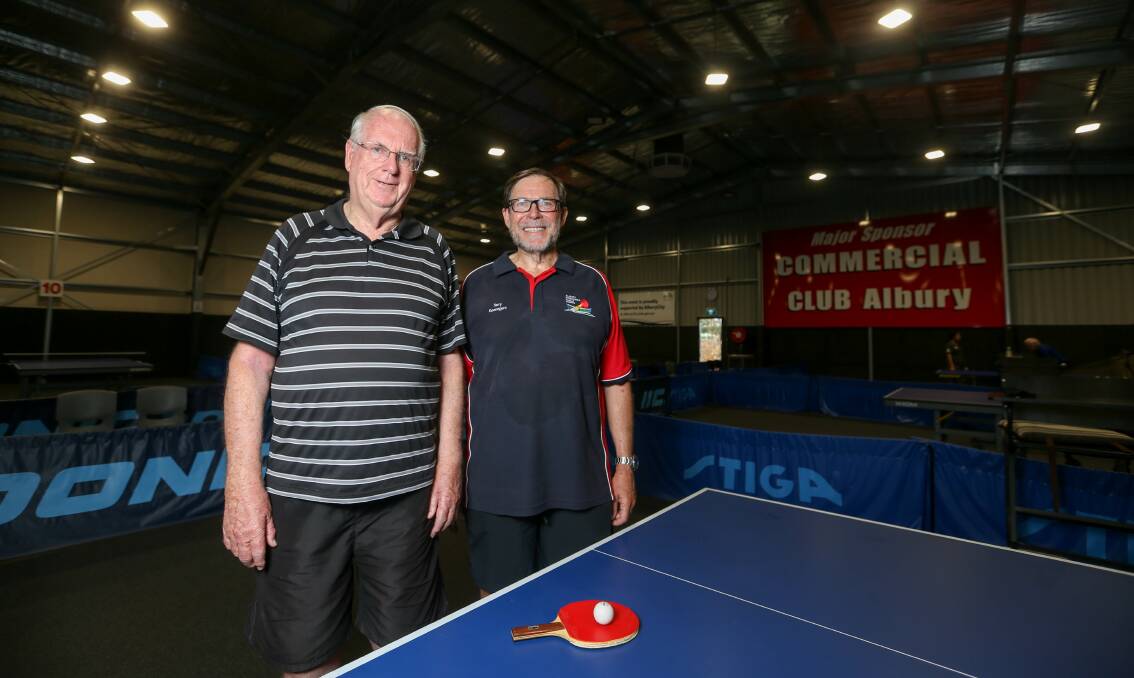 WELCOMED: Phil Coates of Wodonga attended a come and try session at the Albury-Wodonga Table Tennis Club, where Terry Caldwell is president. Picture: TARA TREWHELLA