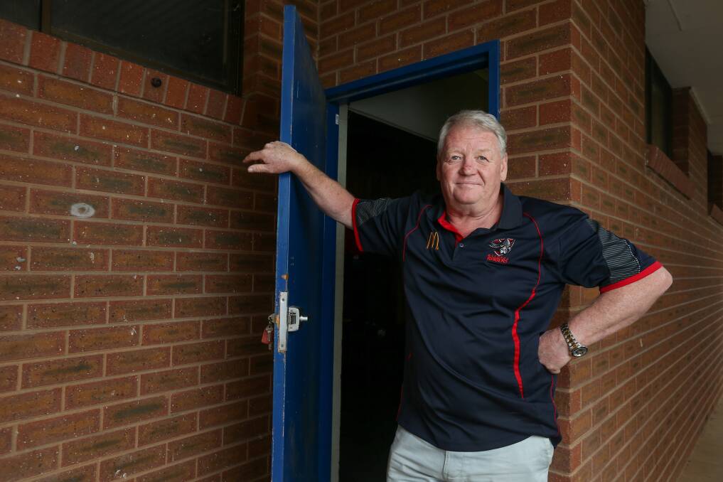 Wodonga Raiders president Mark Johnston has secured a grant to replace doors and increase security. Picture: TARA TREWHELLA